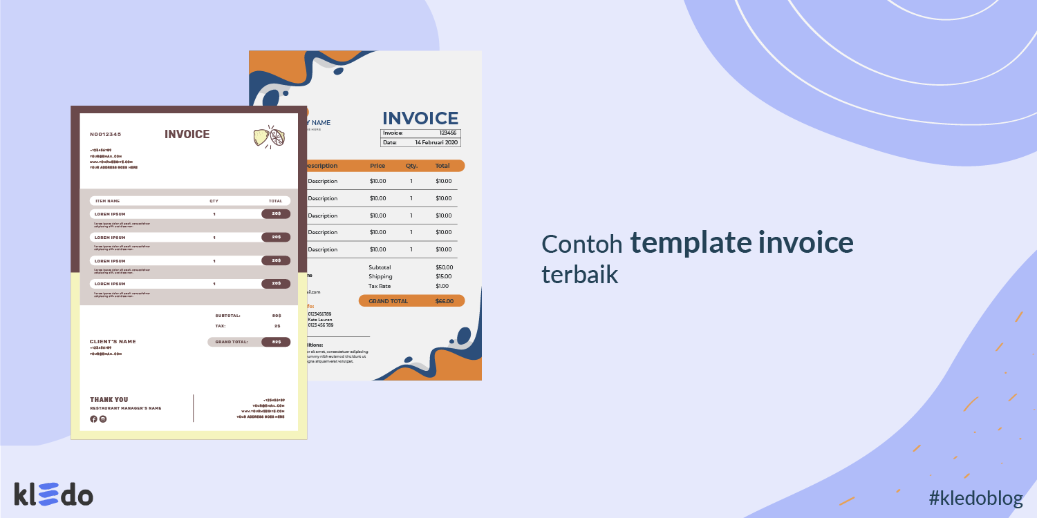 contoh template invoice terbaik