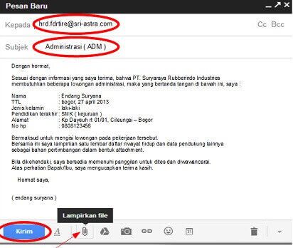 Surat lamaran kerja via email