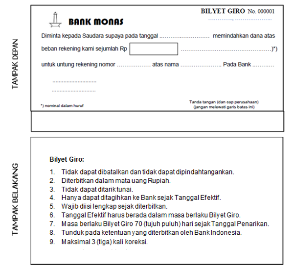 format bilyet giro