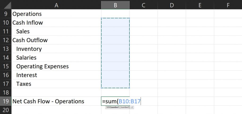 arus kas excel 8