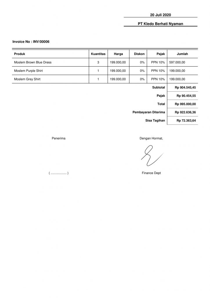 Contoh invoice 2