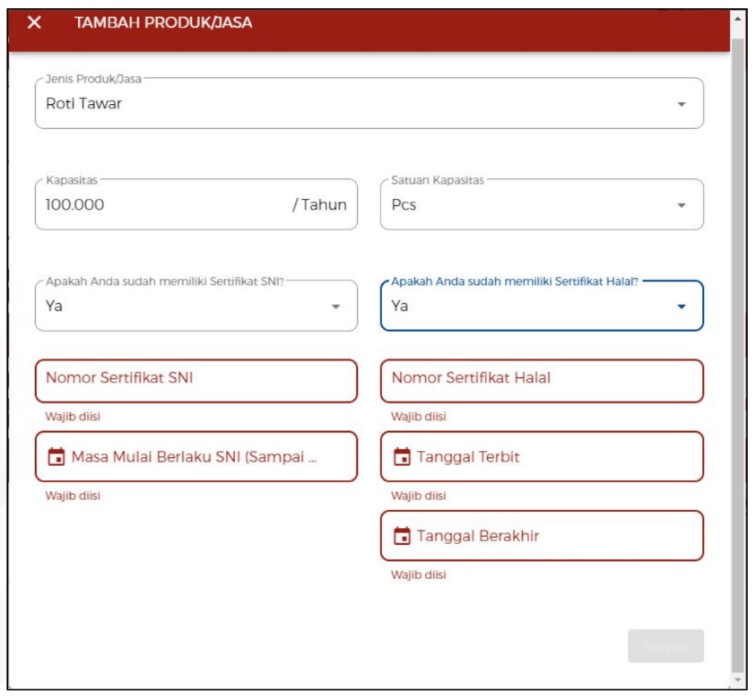 Lengkapi data produk/jasa