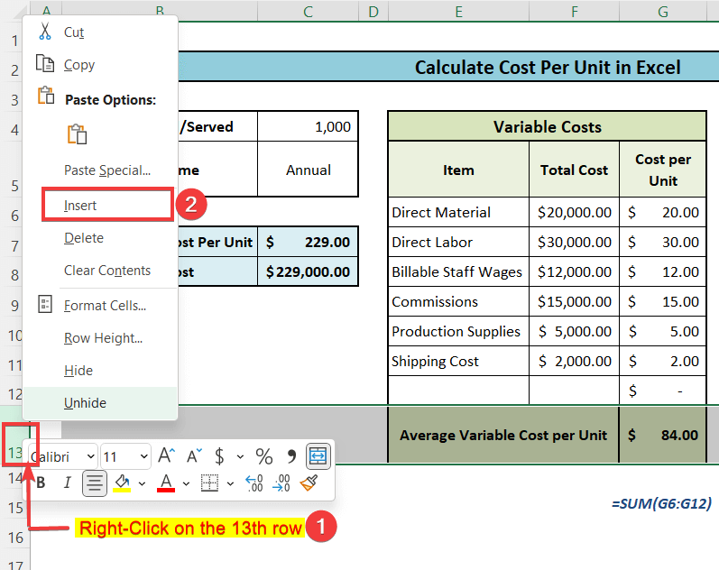 tambahkan baris baru di excel