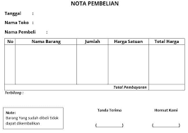 contoh nota pembelian