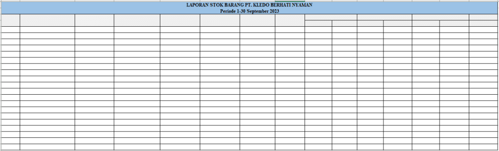 Format laporan stok barang gudang 