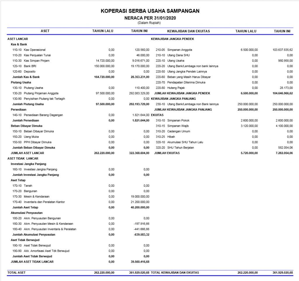 laporan keuangan neraca koperasi 1