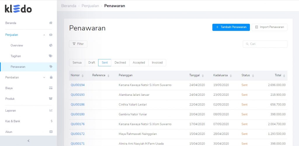 Dikirim penawaran Target9Pos