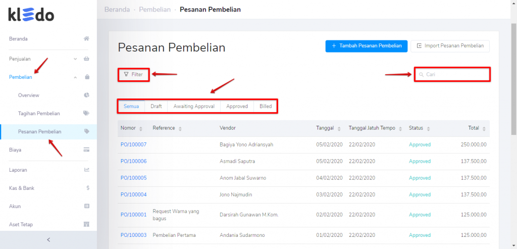 Cari pesanan pembelian Target9Pos