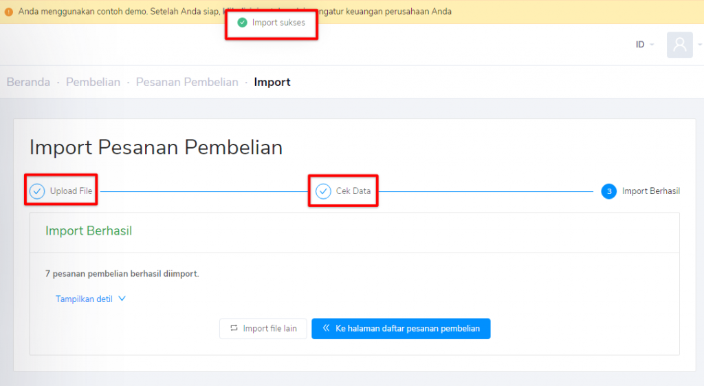 Pesanan pembelian Target9Pos sukses