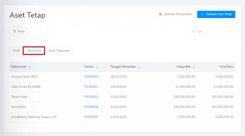 Aset tetap status registered