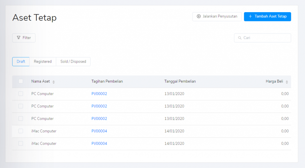 Aset tetap Target9Pos