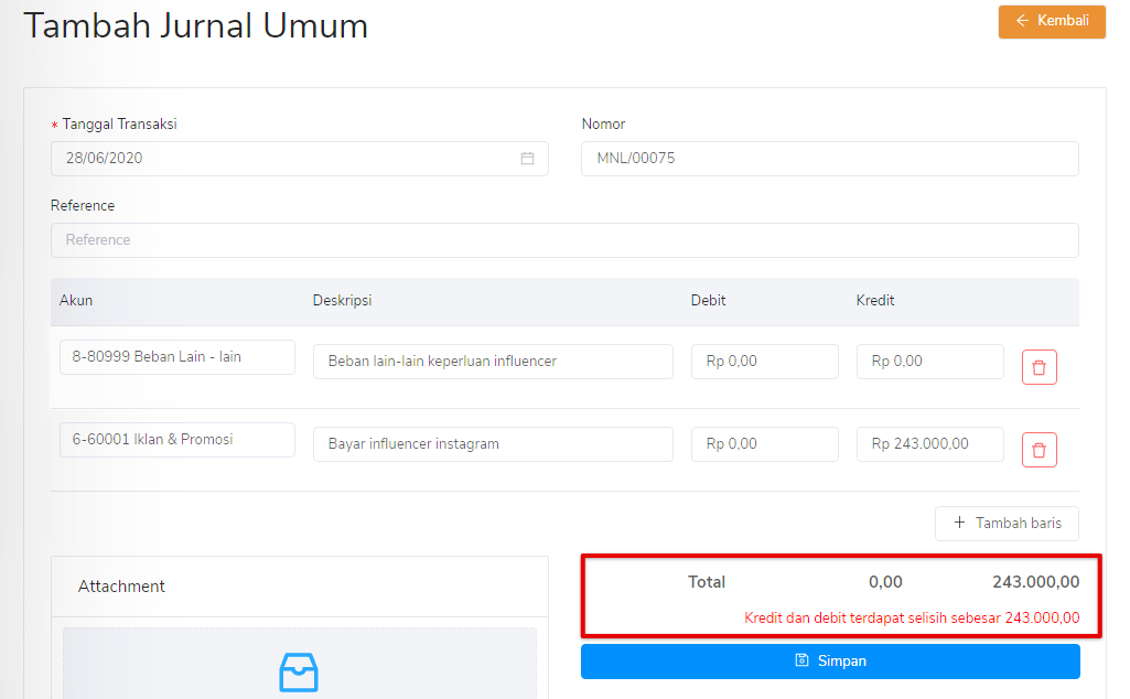 Double entry bookkeeping jurnal umum Target9Pos