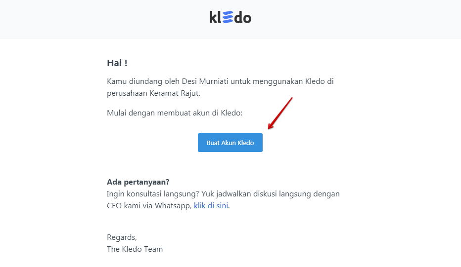 Email masuk undangan pengguna Target9Pos