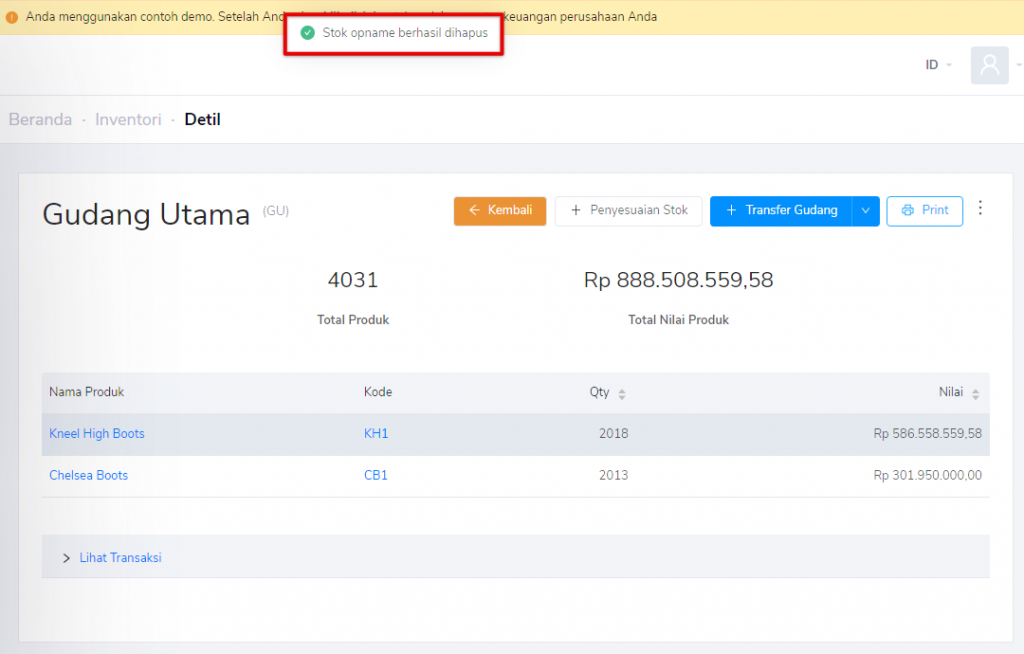 Stok opname berhasil dihapus