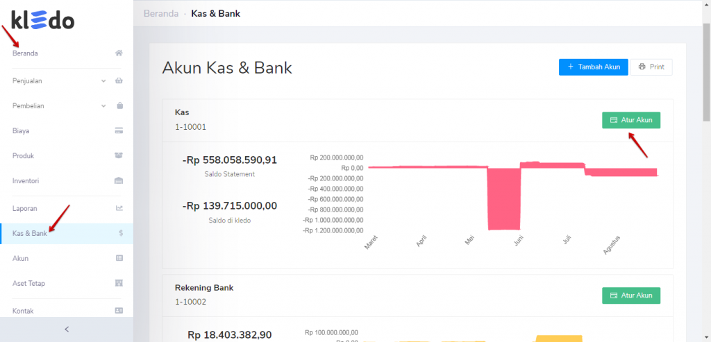 Catat Kasbon pada Menu Kas & Bank Target9Pos