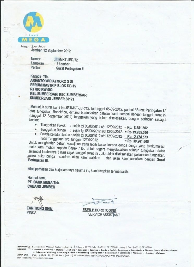 contoh surat peringatan