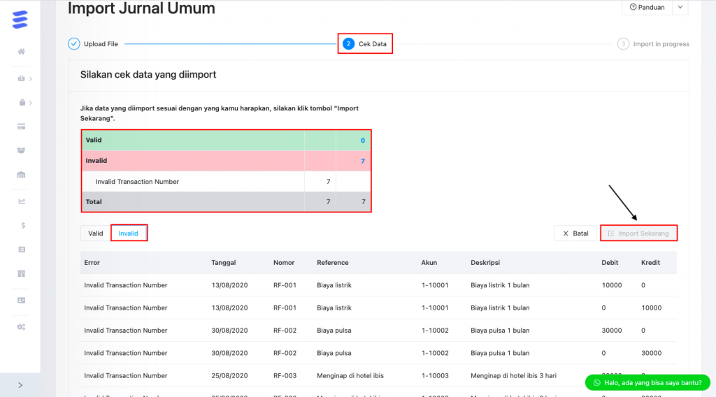 Data Jurnal Umum invalid